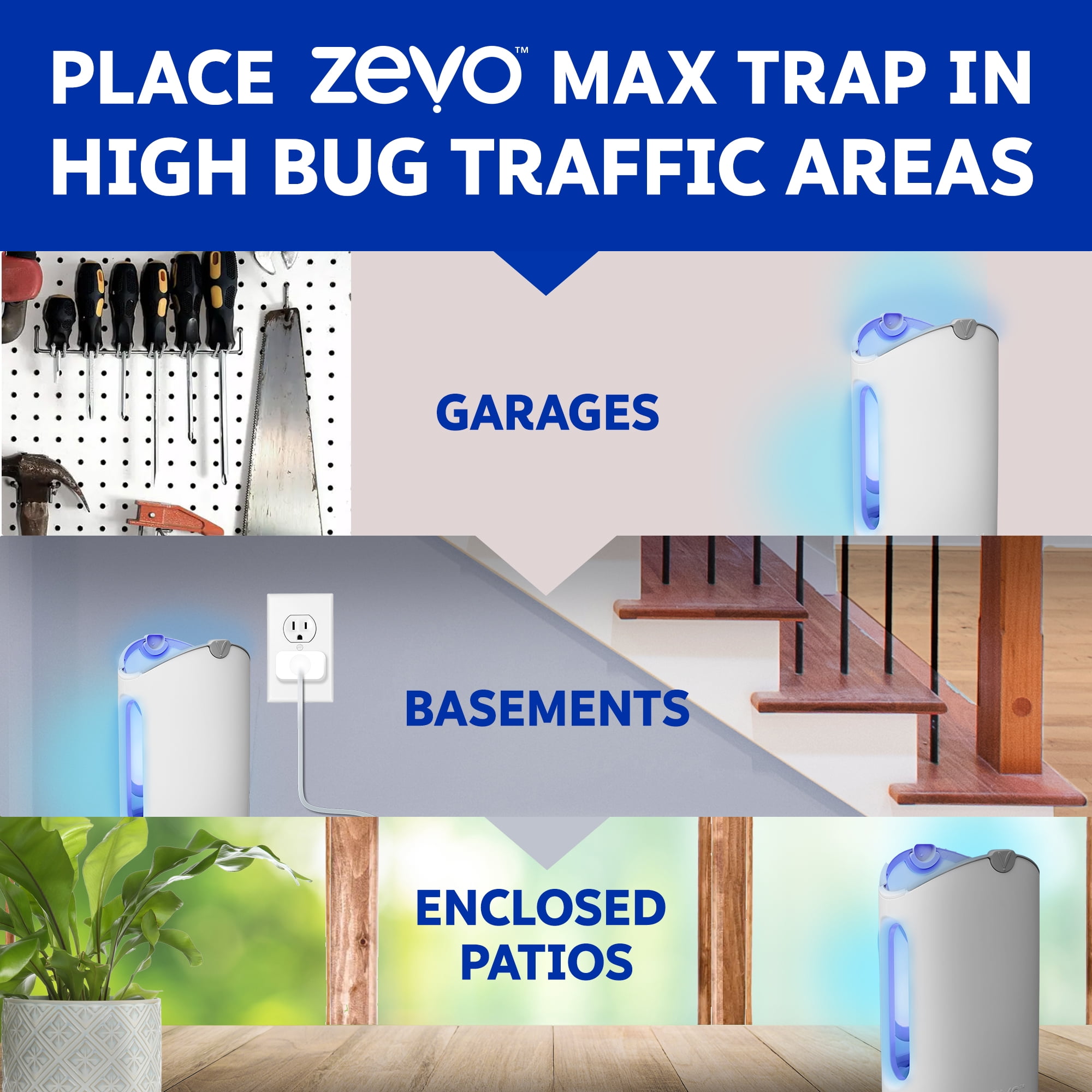 Zevo Max Indoor Flying Insect Trap (UV Light Attractant, 1 Device & 2 Cartridges) 9c2f7