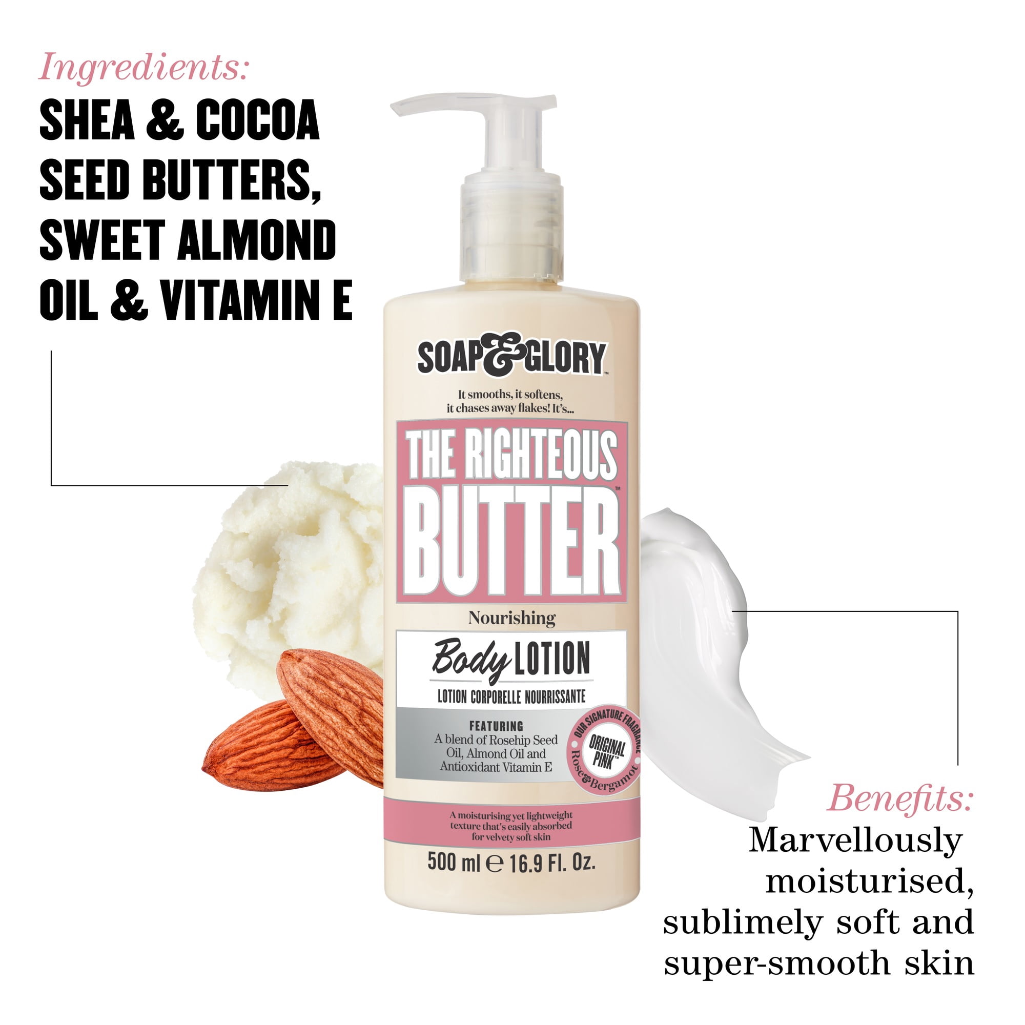 Soap & Glory The Righteous Butter Moisturizing Body Cream (Pink, 16.9 fl oz) 4iasj