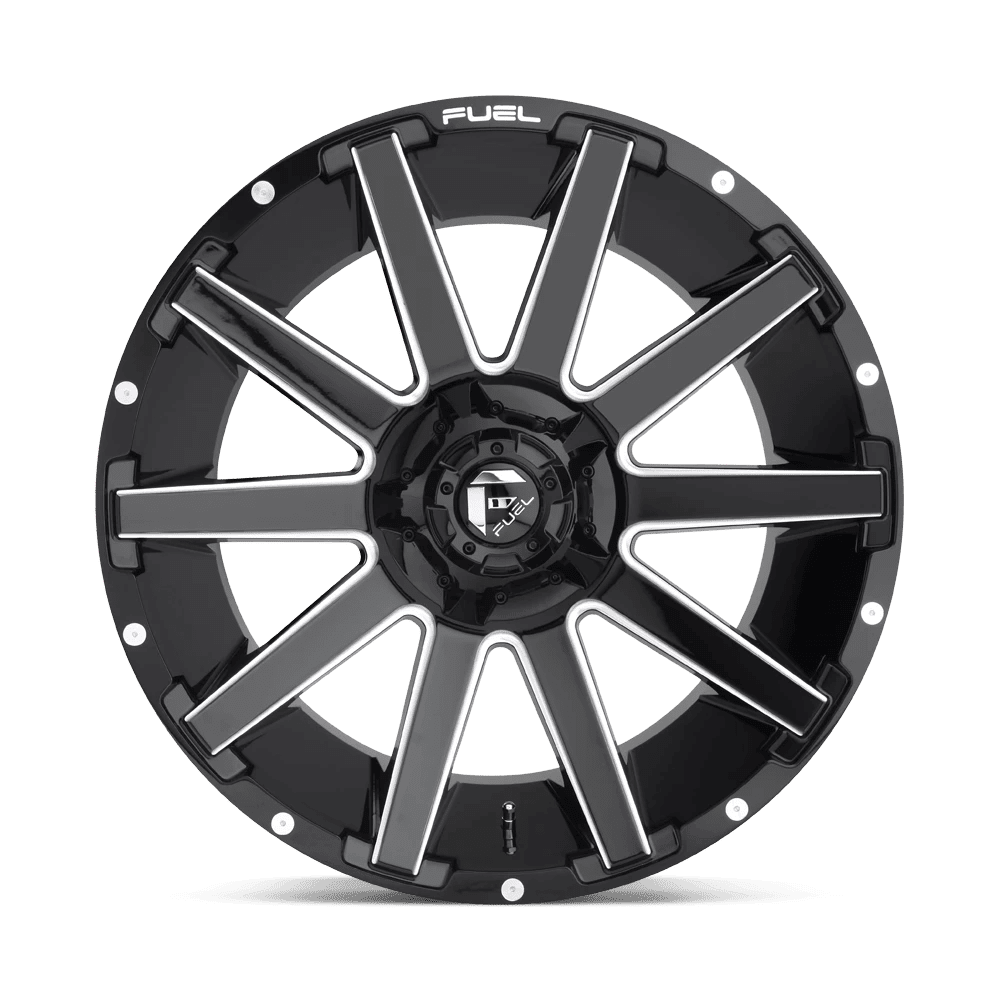 Fuel 1PC D615 Contra Aluminum Wheel Rim (Gloss Black Milled, 20x9 in) hrxgg