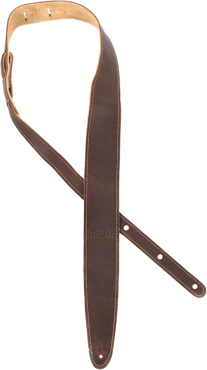 Taylor Leather Guitar Strap, 2.5 in Wide Suede Backing (Chocolate Brown) 38o5q