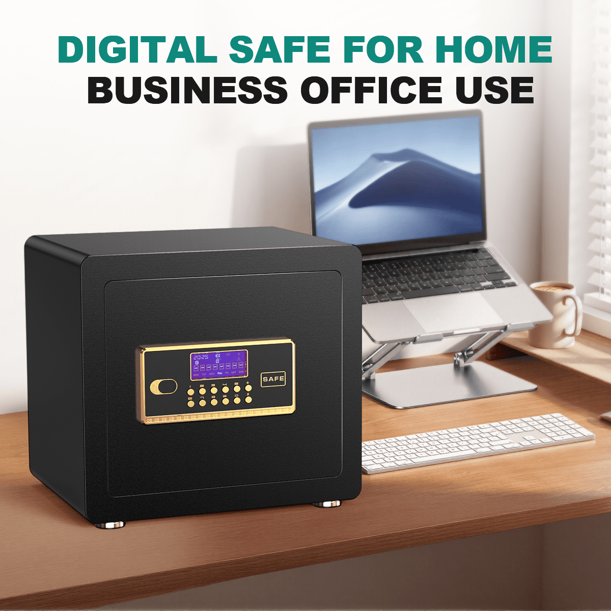 RYCUZO Home Security Safe Box with Digital Keypad and Adjustable Shelf (Black, 1.5 cu ft) e6jtl - Image 4