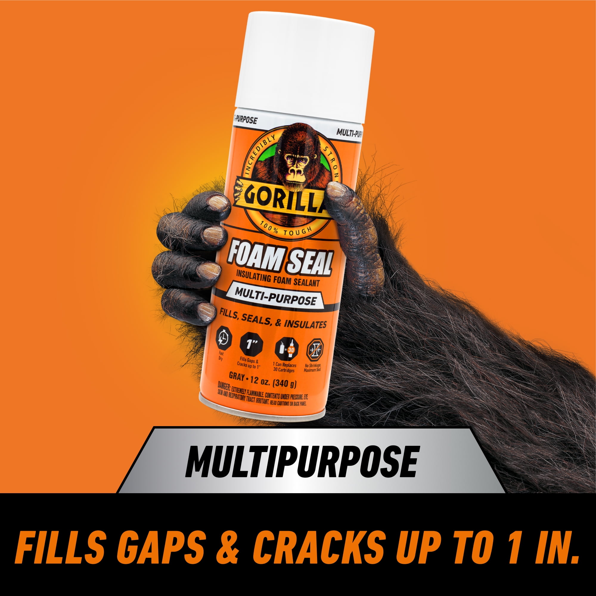Gorilla Multipurpose Insulating Foam Sealant (Gray, 12 oz) tfldr