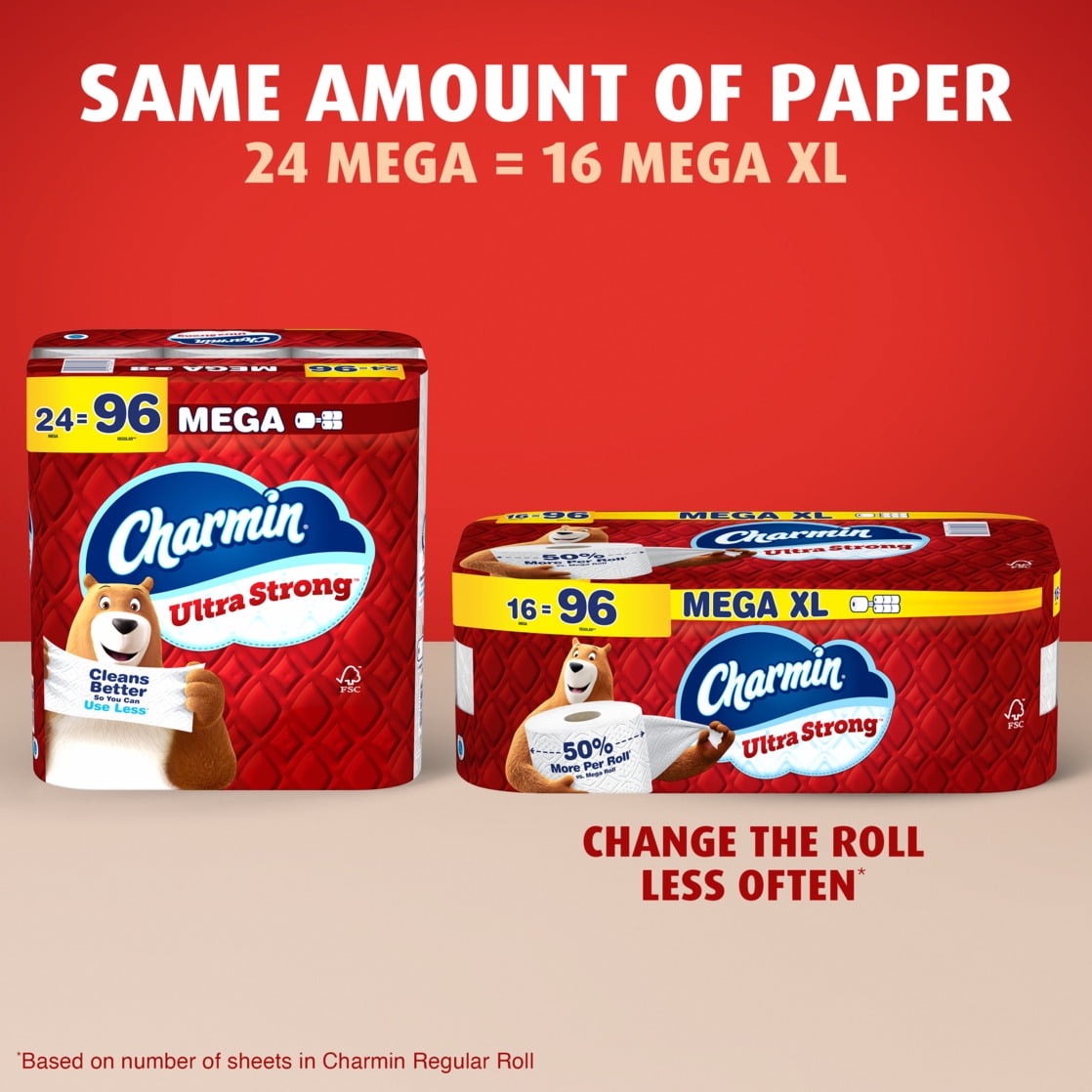 Charmin Ultra Strong Toilet Paper (White, 24 Mega Rolls) uvuhk