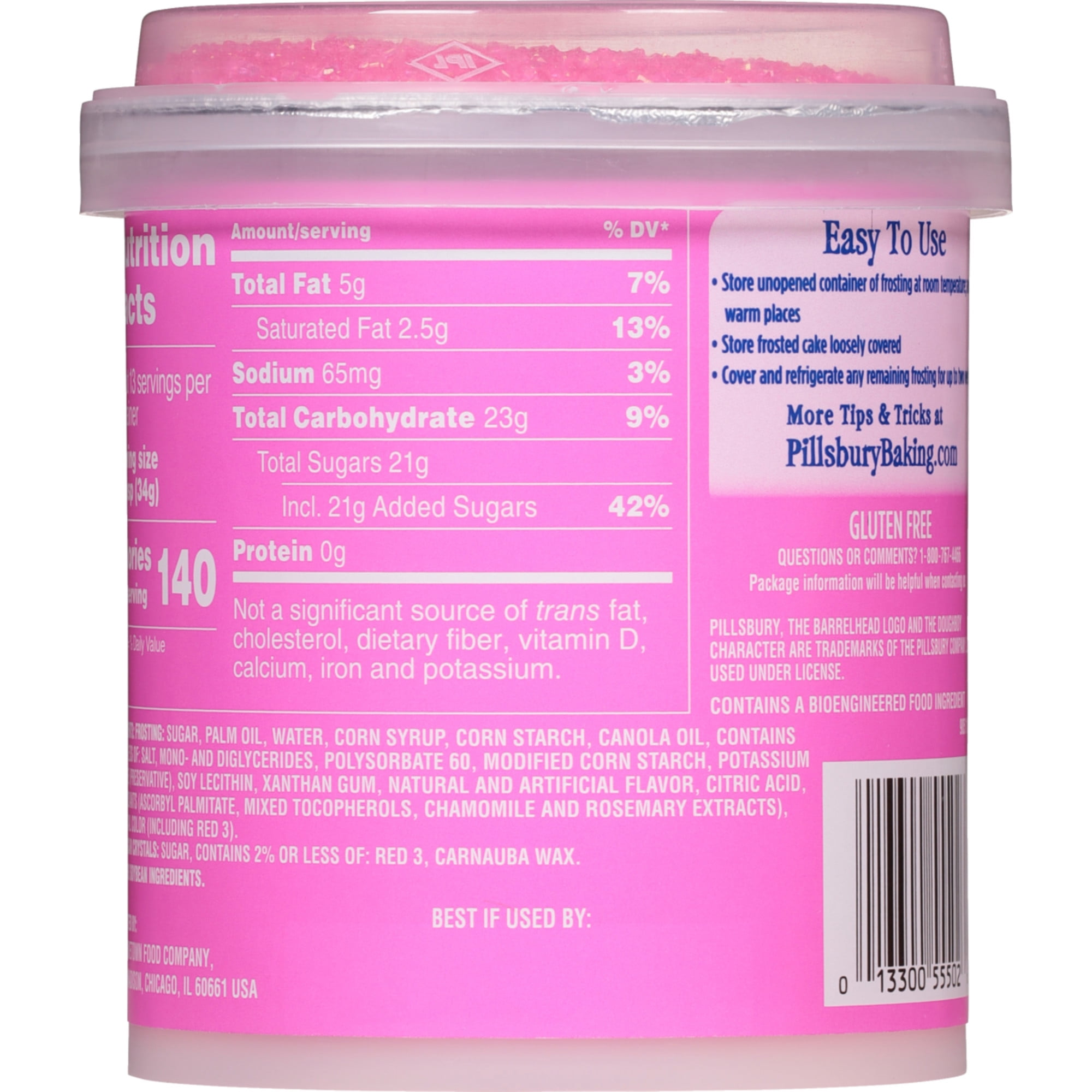 Pillsbury Funfetti Vanilla Frosting with Pink Sprinkles (Hot Pink, 15.6 oz) hynmd