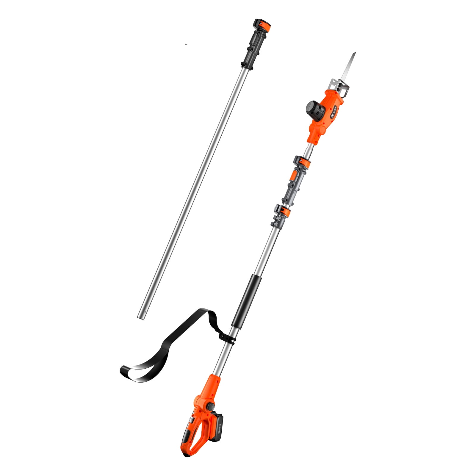Ukoke 20V Cordless Extendable Pole Pruning Saw, Heavy-Duty Electric Tree Trimmer with 8.3 in Japanese SK-5 Blade (Orange, 7 lb) nbh15
