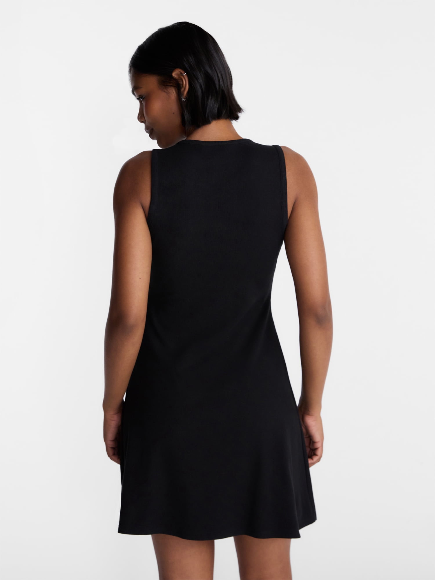No Boundaries Women's High Neck Ribbed Mini Dress (Black, XXL) 8742w