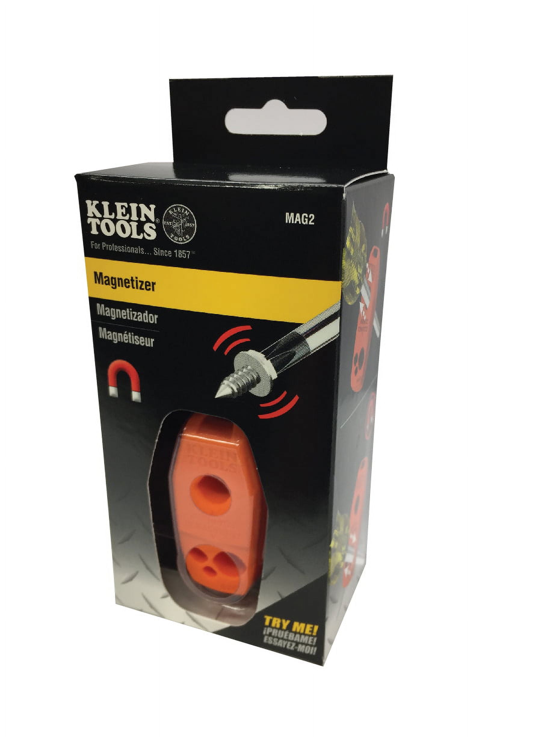 Klein Tools MAG2 Magnetizer and Demagnetizer for Screwdriver Tips (Orange, 1 Piece) i59gc