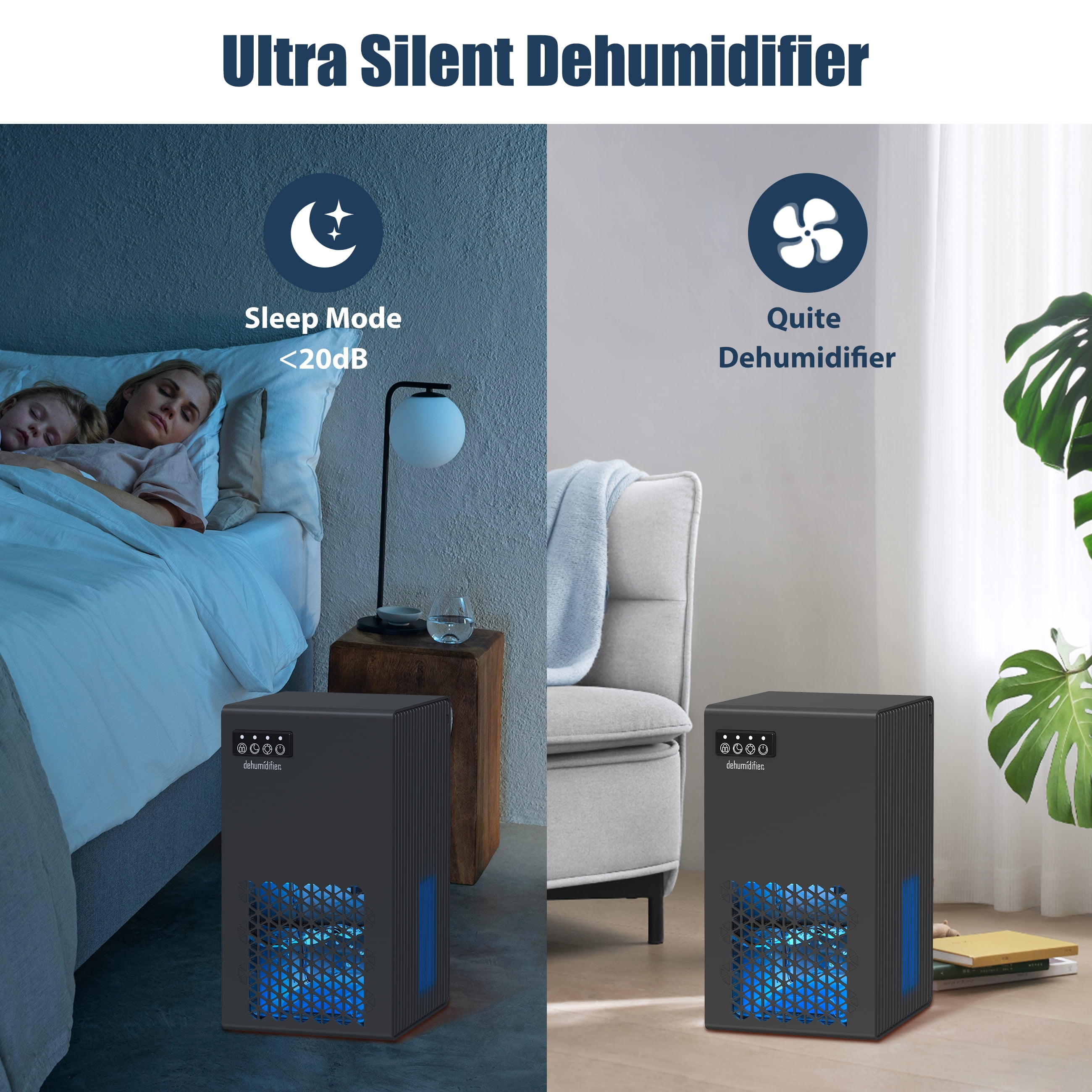Cobectal Electric Dehumidifier for Home, Quiet Operation with Auto Shut-Off and 7-Color LED Light (Black, 95 oz) c2jxo