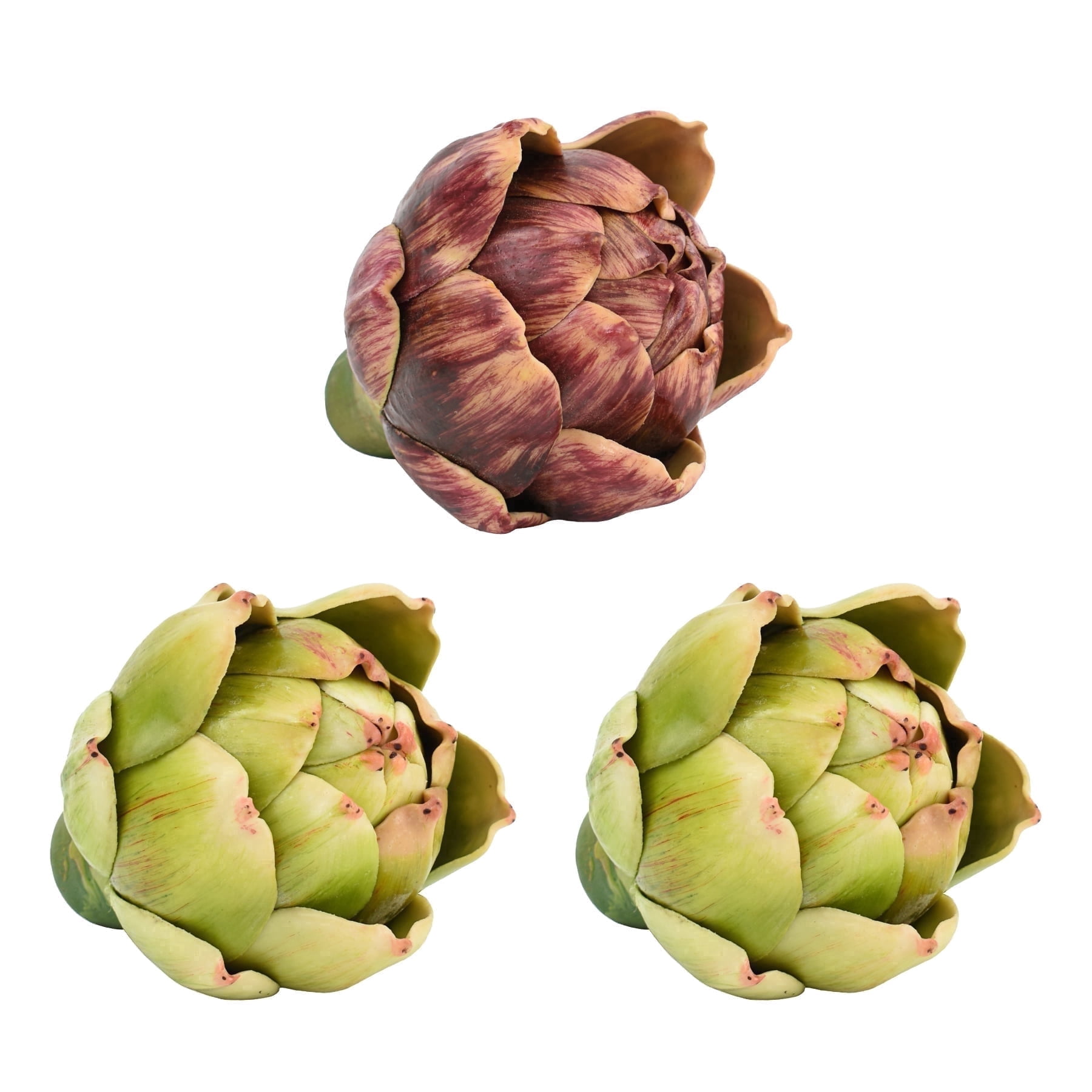HUIANER Artificial Artichoke Decorative Vegetables for Home Kitchen Wedding Centerpiece (Green and Red, 3 Pack) lfnyp