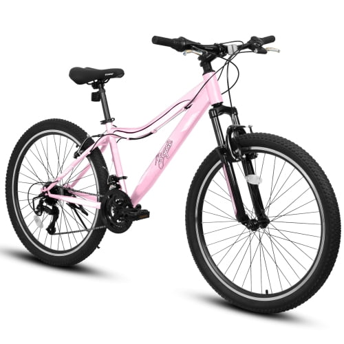 POVANLI 26-inch Mountain Bike, Aluminum Frame 21-Speed Bicycle with Dual V-Brakes and Shock-Absorbing Front Fork (Black and Orange, 26 in) afweg