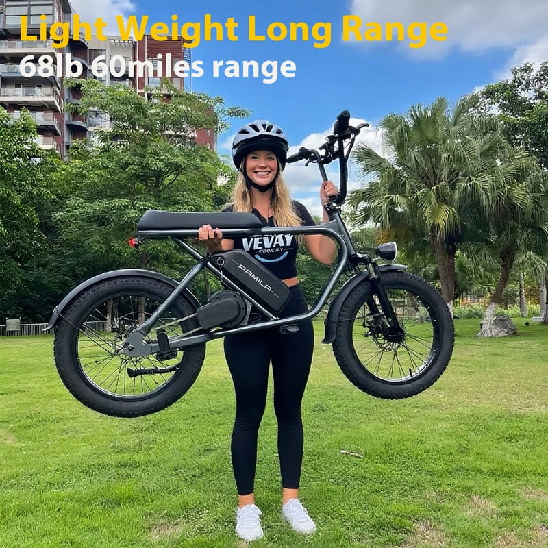 Pamila E3 Electric Dirt Bike, 1000W Mid-Drive Motor, All-Terrain Fat Tire E-Bike (White, 20 in) 5zojb
