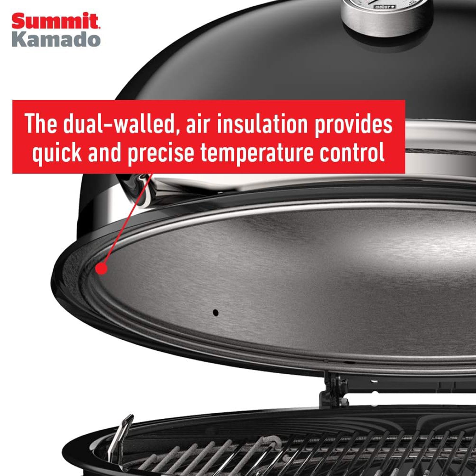 Weber Summit Kamado E6 Charcoal Grill with Stainless Steel Lid (Black, 34.8 in x 35.8 in x 44.9 in) 1lwxk