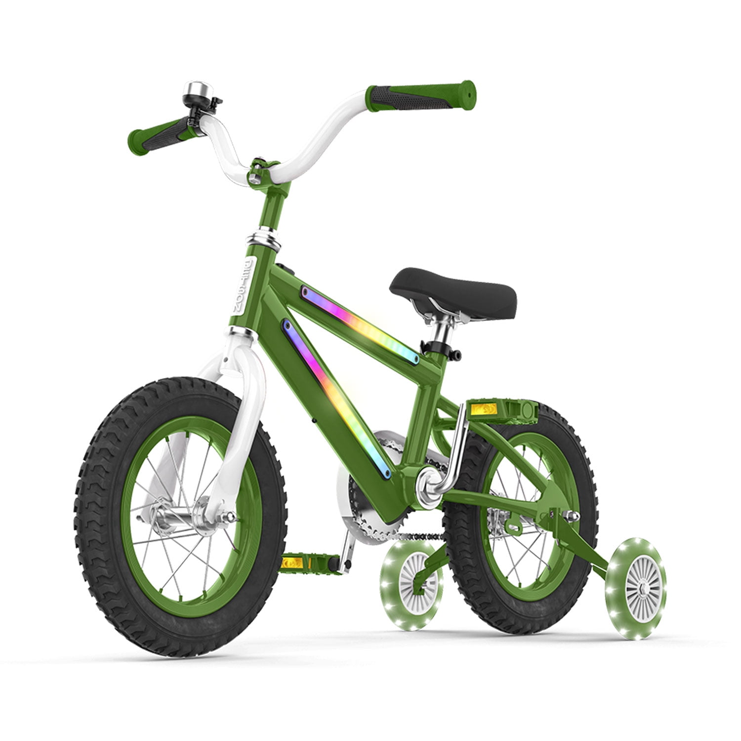 Jetson Light Rider 12 Kids Light-Up Bike with Training Wheels (Green, 12 in) glmw8