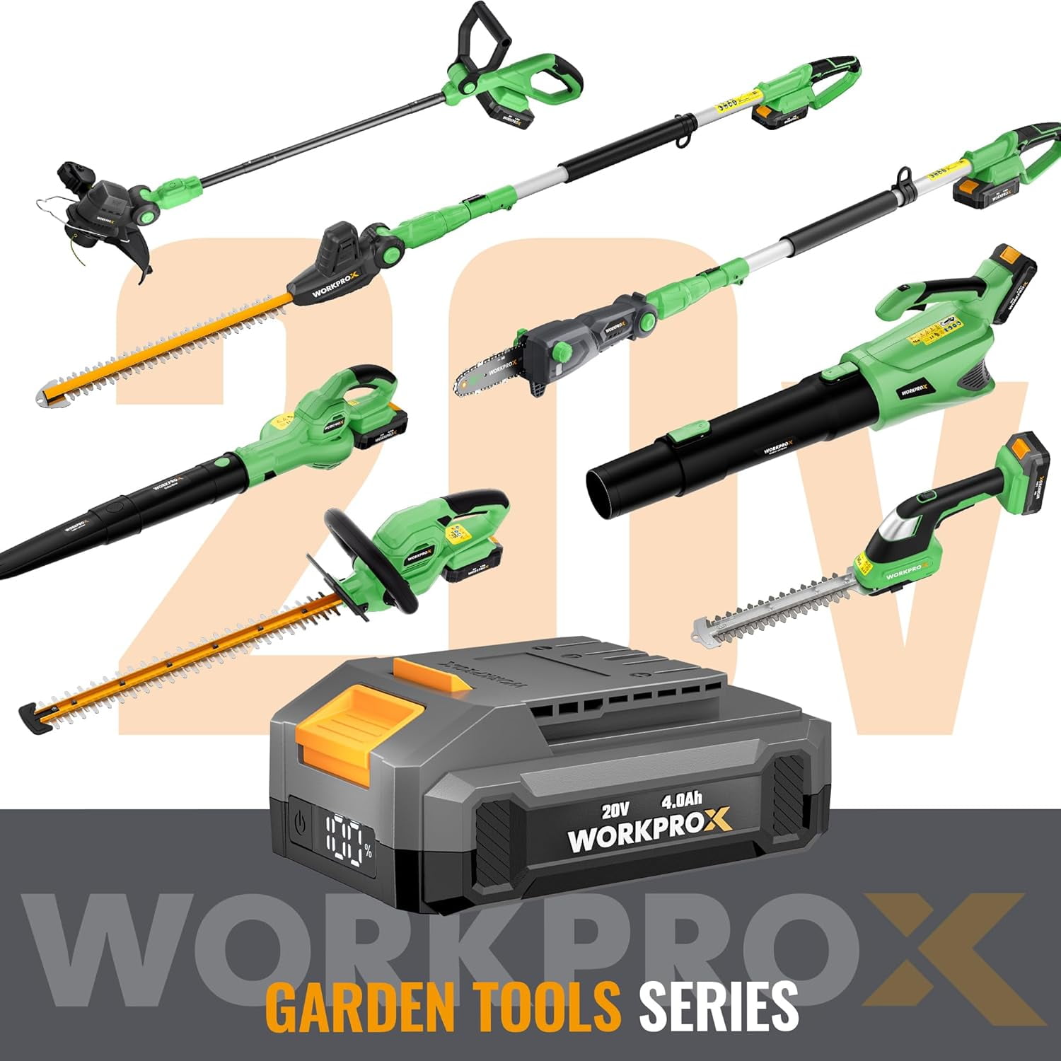 WORKPROX Cordless Leaf Blower, 20V Electric Power Sweeper with 4.0Ah Battery & LED Display, 138 MPH High-Speed Airflow for Lawn, Patio, and Garden (4.08 lb) 3pb6j - Image 6