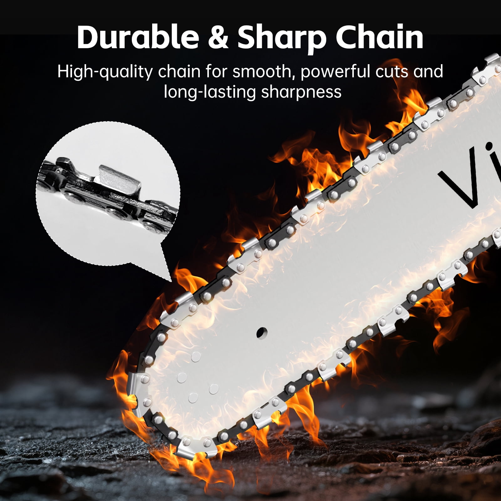 Vipsafe 58cc Gas Chainsaw, 2-Cycle Engine, Anti-Vibration, Heavy-Duty Tree Cutting & Wood Trimming (Red, 20 in) r7awt