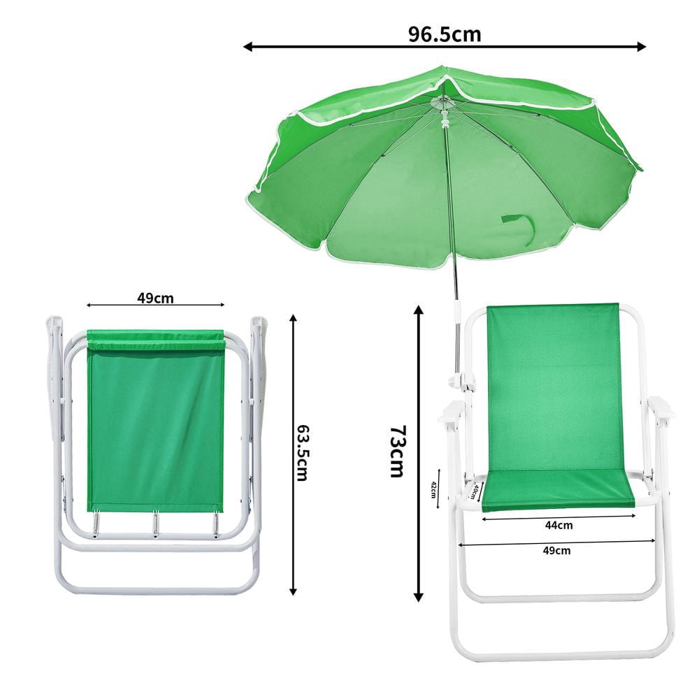 Resenkose Folding Beach Chair with Detachable Umbrella, Portable Outdoor Camping Seat (Green, 265 lb Capacity) bs21h