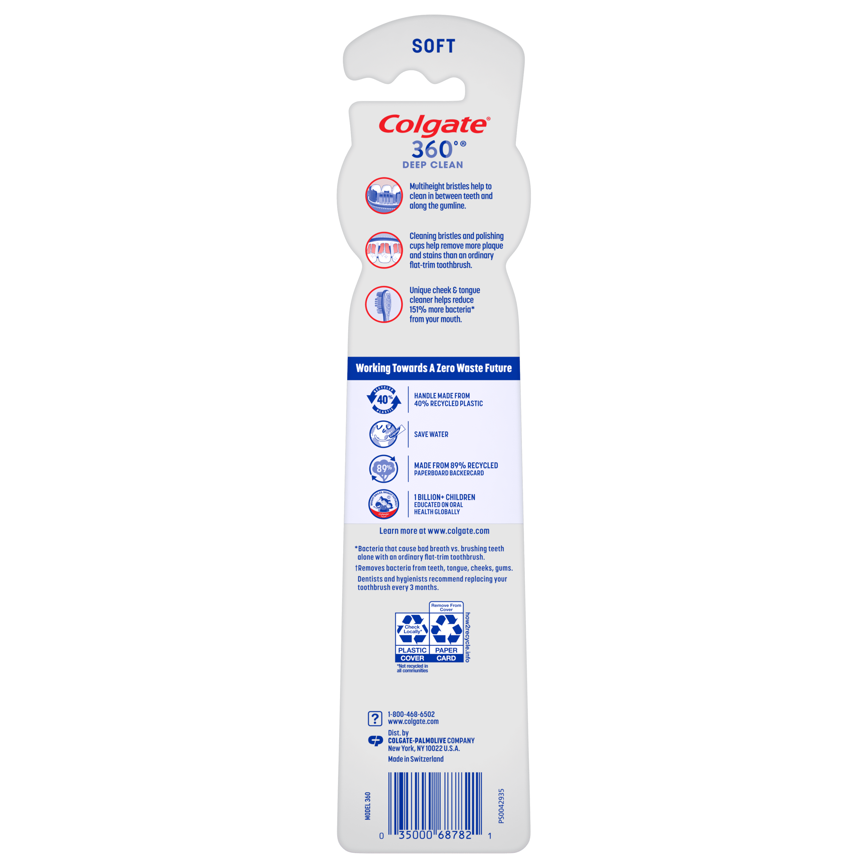 Colgate 360 Whole Mouth Clean Adult Manual Toothbrush, Soft Bristles (2 Pack) 7vvnx