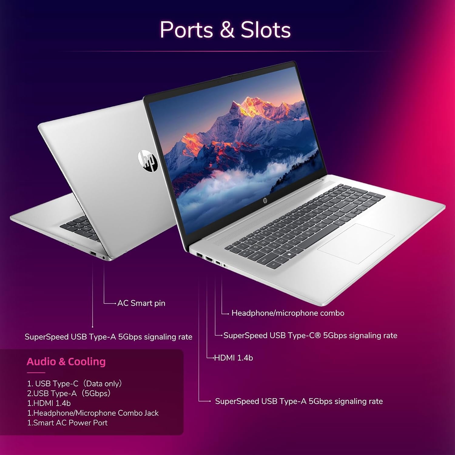 HP 17.3-inch Touchscreen Laptop, AMD Ryzen 5 7530U, 8GB RAM, 256GB SSD, Windows 11 Pro (Silver) 2j05t