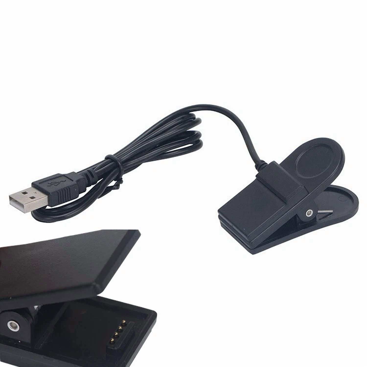 YANI USB Charging Clip Cradle Cable for Garmin Fenix Chronos Watch (Black, 3.28 ft) bav8k