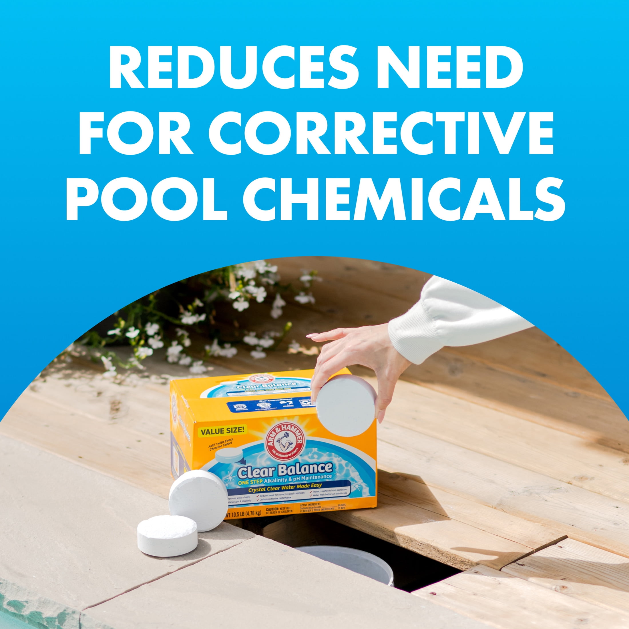 ARM & HAMMER Clear Balance Pool & Spa pH Maintenance Tablets (Clear, 24 Count) gesgg