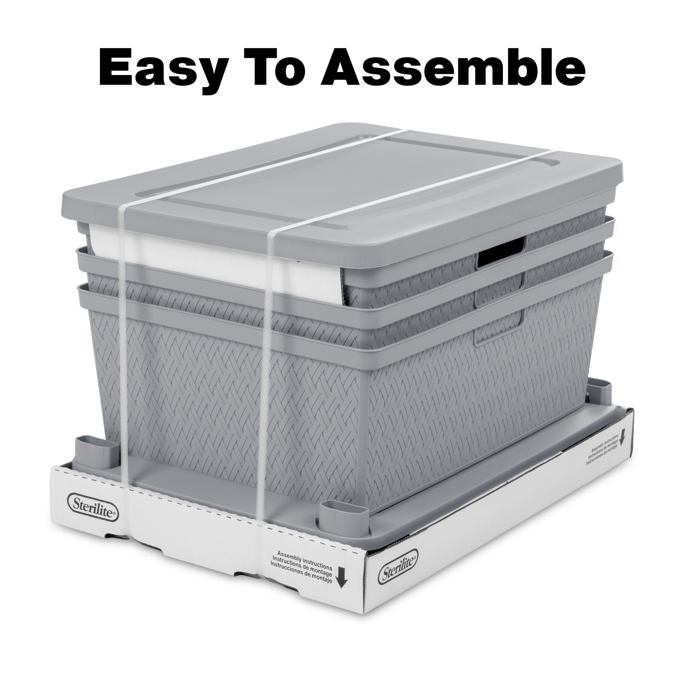 Sterilite Wide 3 Drawer Tower, Plastic Storage Organizer with Removable Bins (Gray, 15.6 in x 21 in x 25.3 in) ni9y1