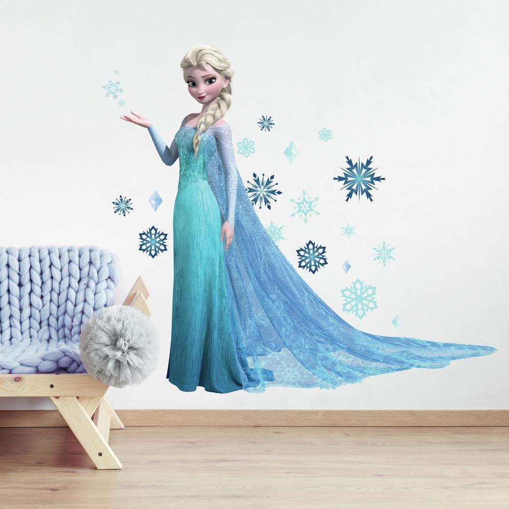 RoomMates Frozen Elsa Giant Wall Decals with Glitter (Blue, 48.75 in x 41.5 in) hy0lj