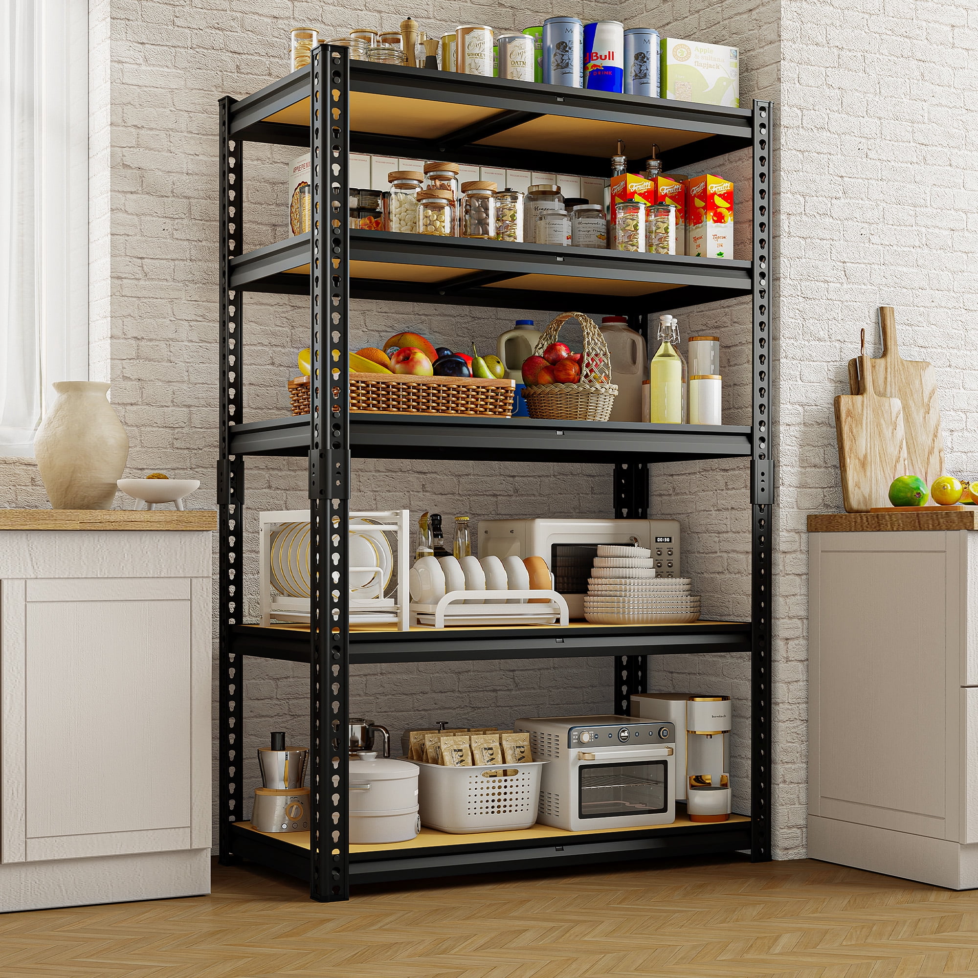 HOKEEPER 5-Tier Heavy Duty Garage Storage Shelving Unit (Black, 35.43 in W x 15.74 in D x 72.05 in H) 9vvsf