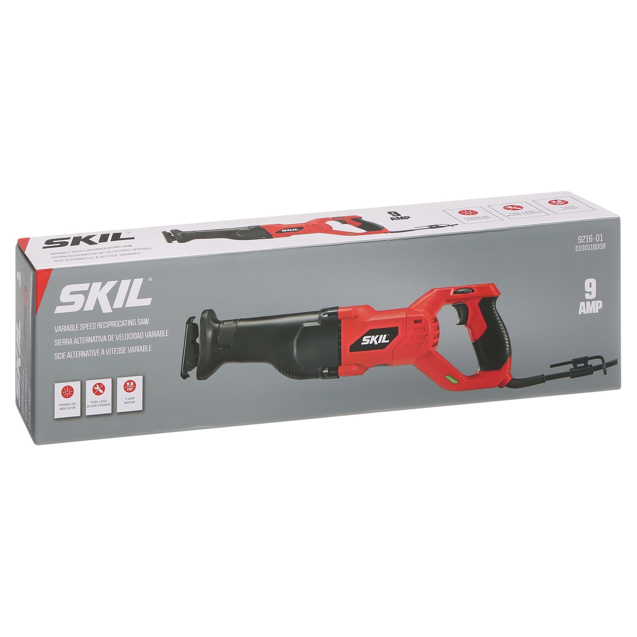 SKIL 9216-01 Corded Reciprocating Saw with 9 Amp Motor and Variable Speed Control (Red, 14 in) 1hovd