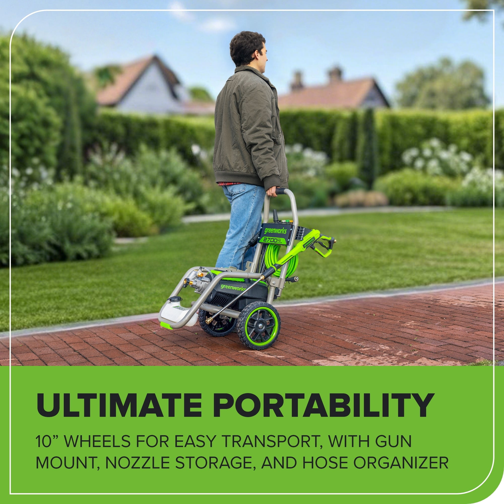 Greenworks Electric Pressure Washer, 2700 PSI 2.3 GPM Max, TruBrushless Motor Technology (2700 PSI) jjuh7