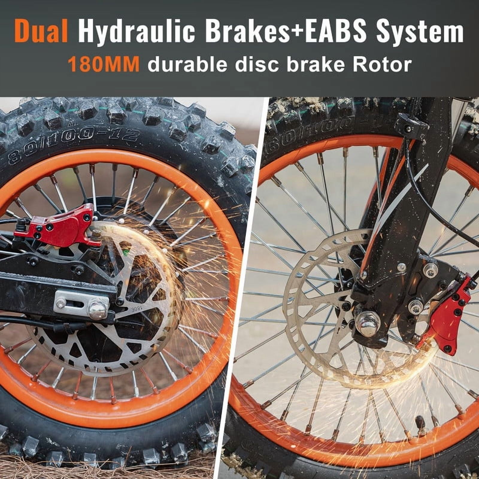 Riding'Times GT54 Electric Dirt Bike, 2000W Off-Road E-Bike with 27AH Battery, Dual Hydraulic Brakes (14 in / 12 in Tires) lyd0o