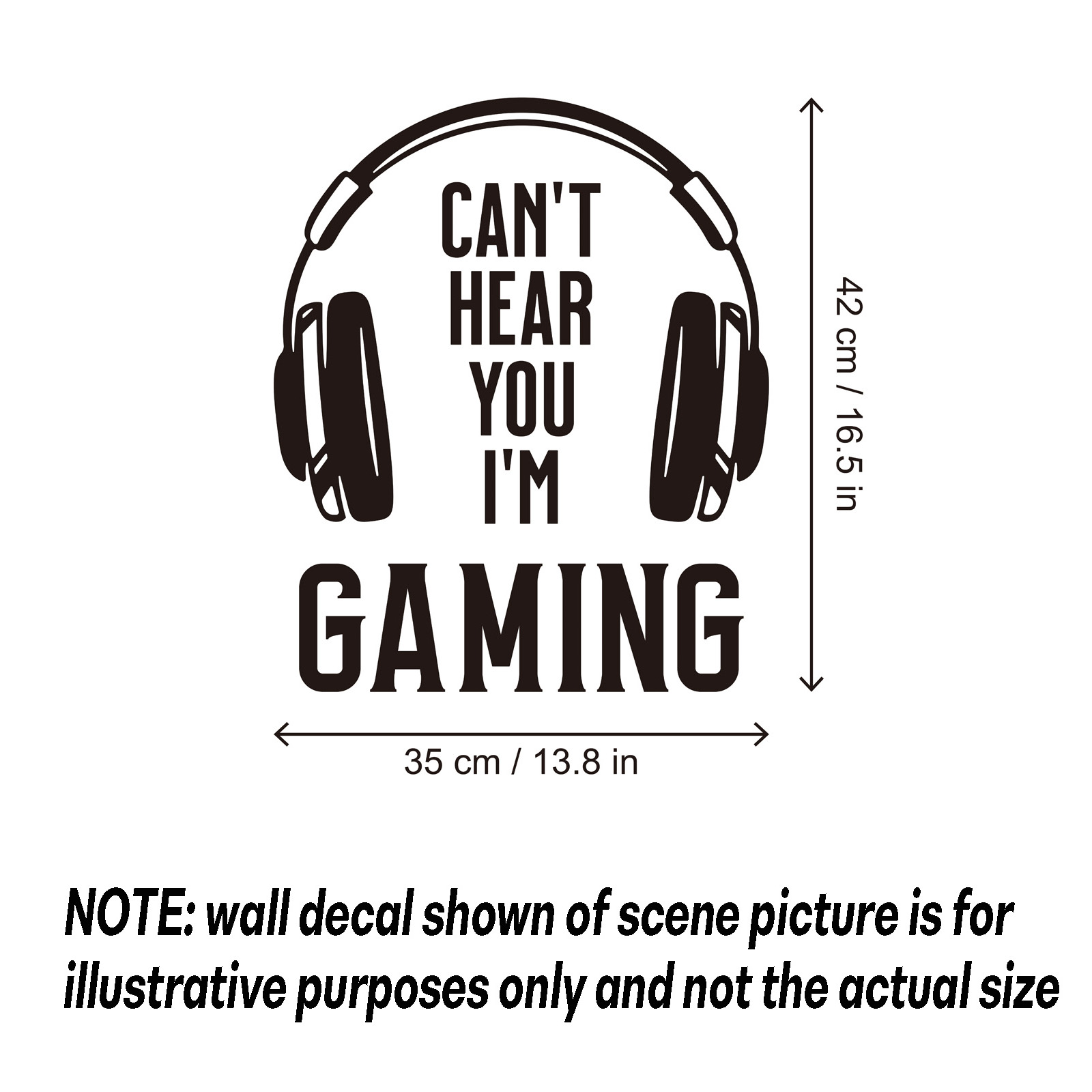 thovorrnl Gaming Wall Decals, Peel and Stick Gamer Room Decor for Boys (Black, 16.5 in x 13.8 in) y2pzp
