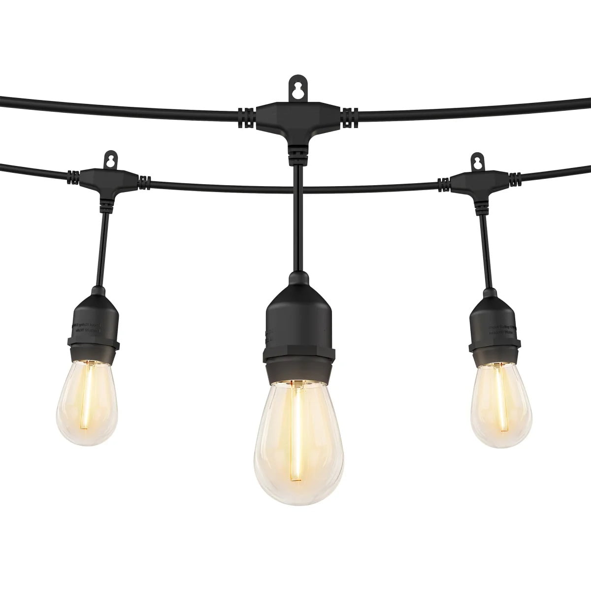 Artika Blaze LED Outdoor Solar String Lights with 20 Replaceable Bulbs (Matte Black, 40 ft) spr0j