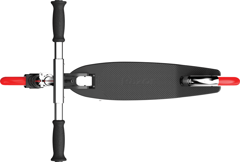 Razor Carbon Lux Kick Scooter with Large Spoked Wheels and Folding Frame (Red, 220 lb Capacity) zzxeb
