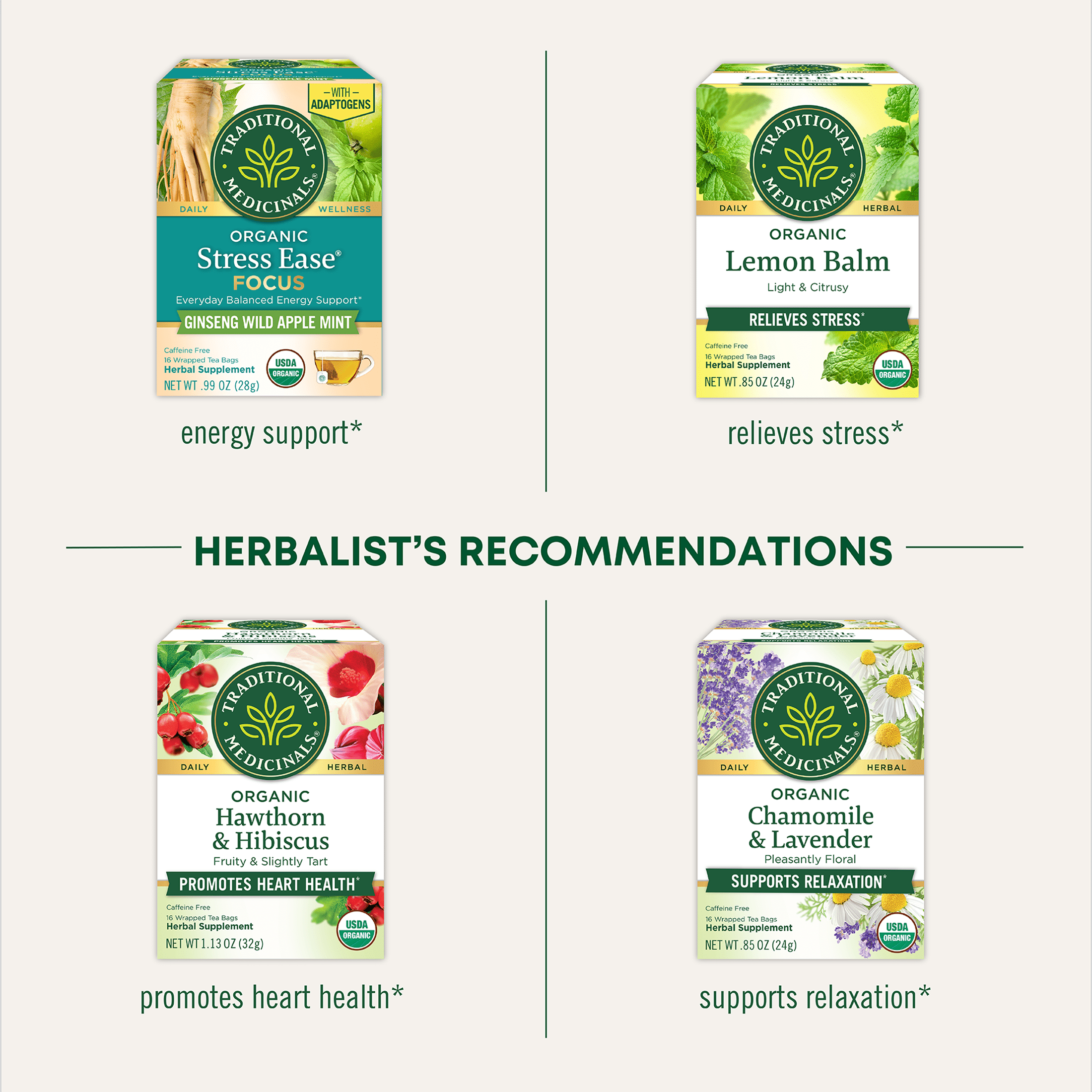Traditional Medicinals Organic Rosy Mood Herbal Tea, Caffeine-Free Wellness Blend (16 Count) t8u00