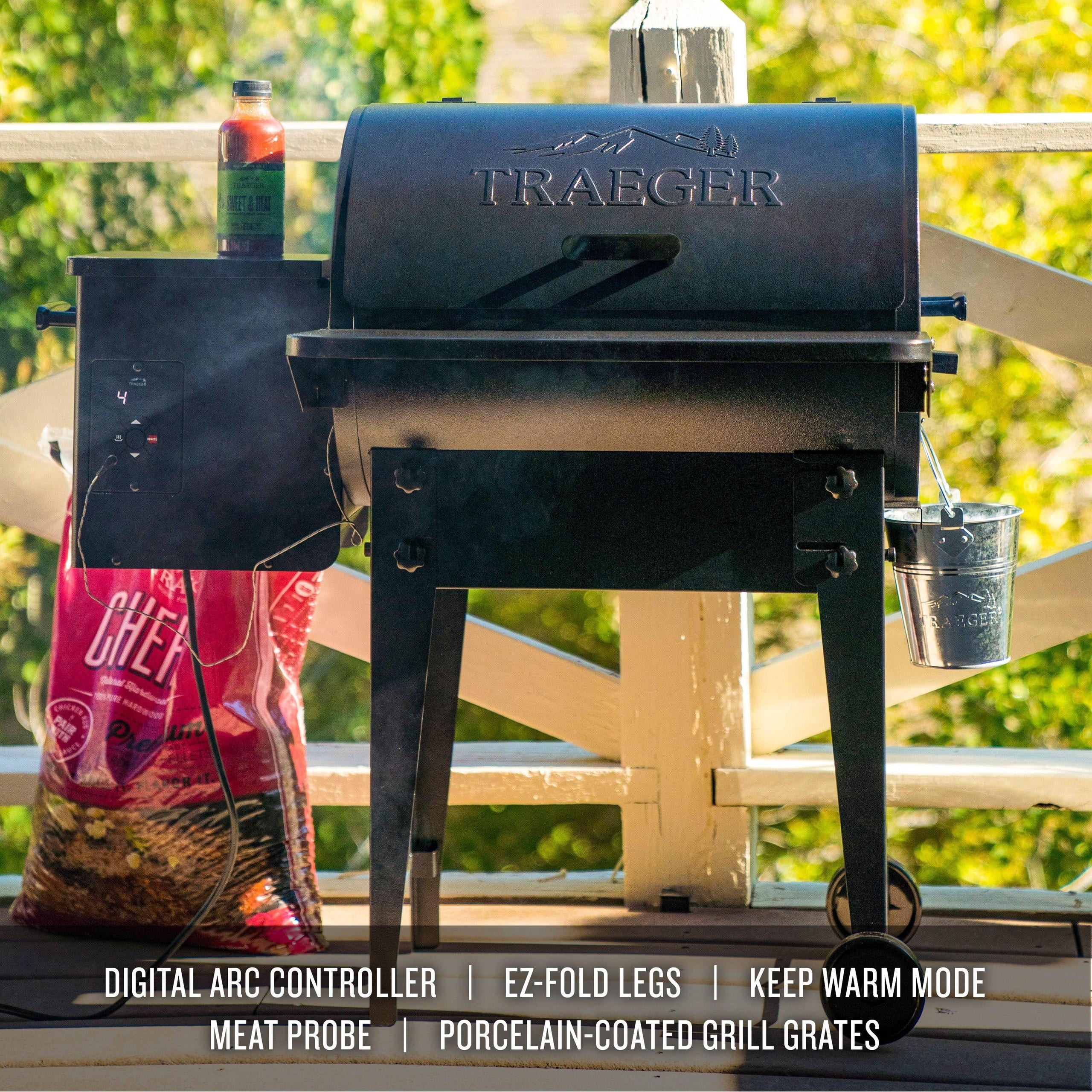 Traeger Pellet Grills Tailgater 20 Wood Pellet Grill and Smoker (Black, 300 sq in) atfy7