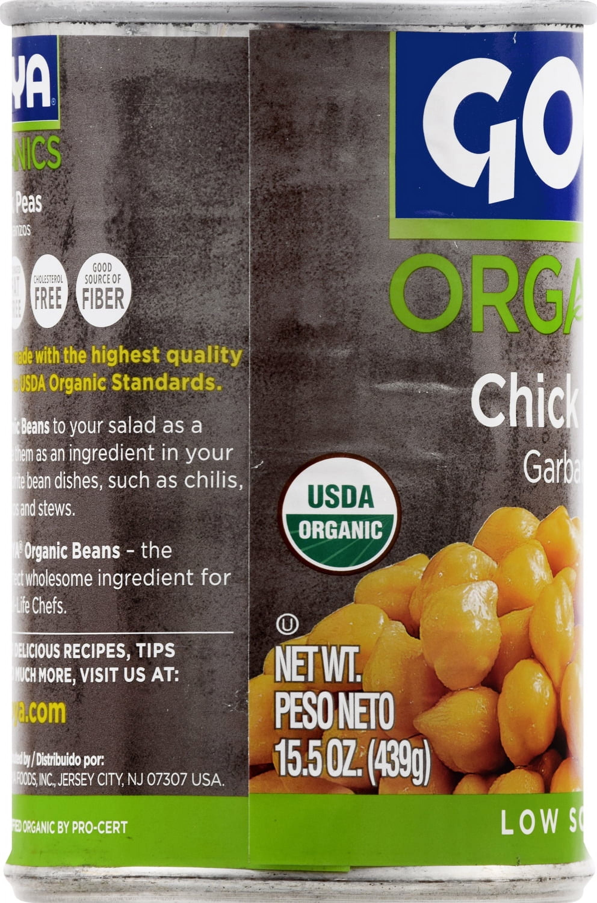 Goya Organic Chick Peas, Low Sodium, Premium Garbanzo Beans (24 Pack, 15.5 oz) tr57l
