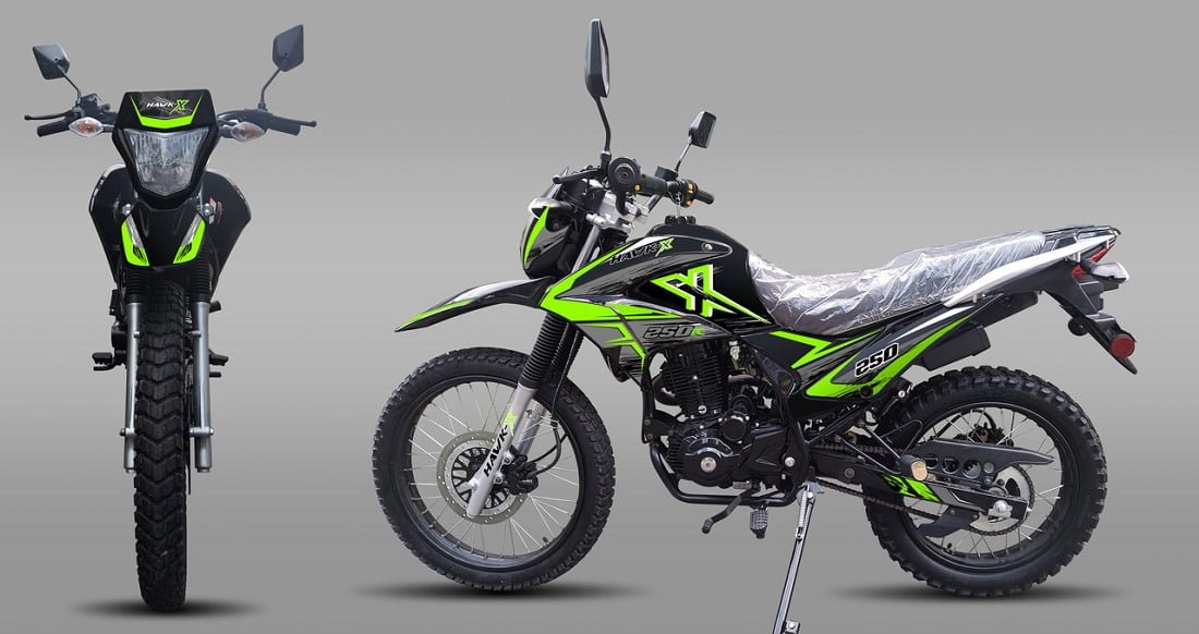 RPS Hawk-X 250cc Motorcycle 5-Speed Manual Transmission (Black, 21 in Front Tire) wo2fd