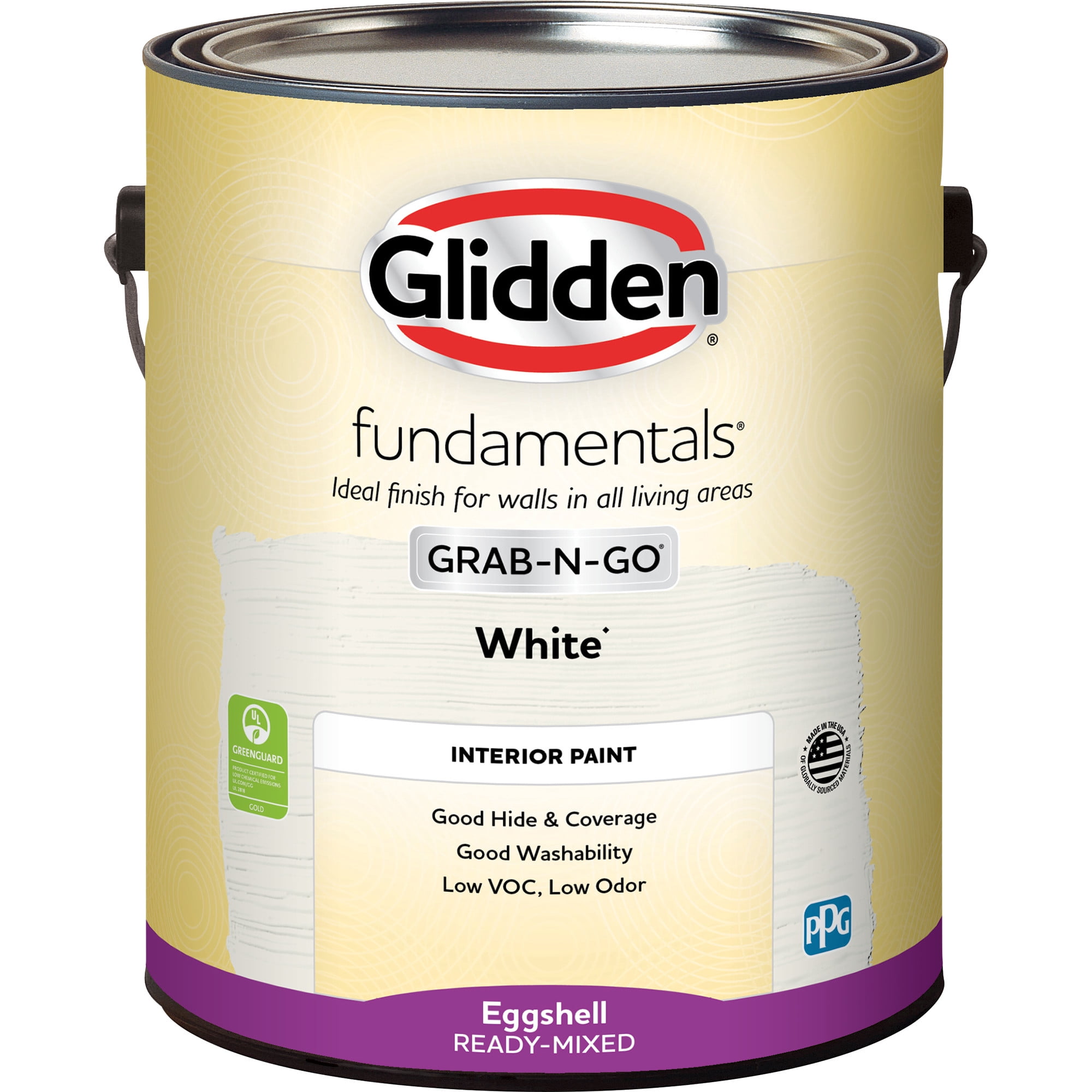 Glidden Fundamentals Interior Eggshell Paint (White, 32 fl oz) jx9qa