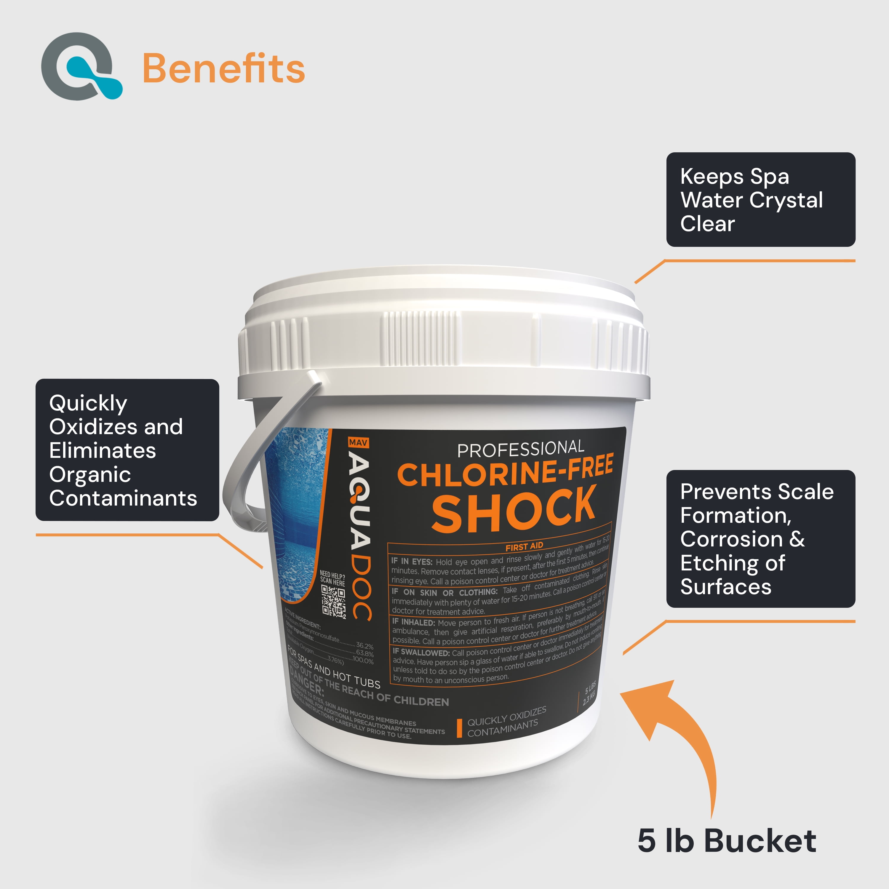 AquaDoc Non-Chlorine Spa Shock Oxidizer for Hot Tubs and Spas (5 lb) ow0t3