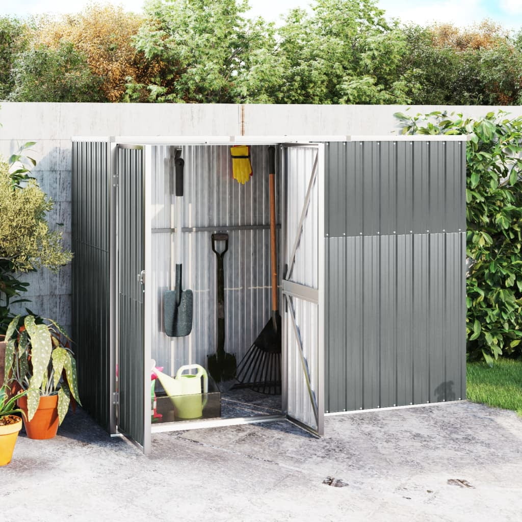 vidaXL Outdoor Storage Shed with Lockable Door (Black, 88.6 in x 35 in x 62.6 in) welud