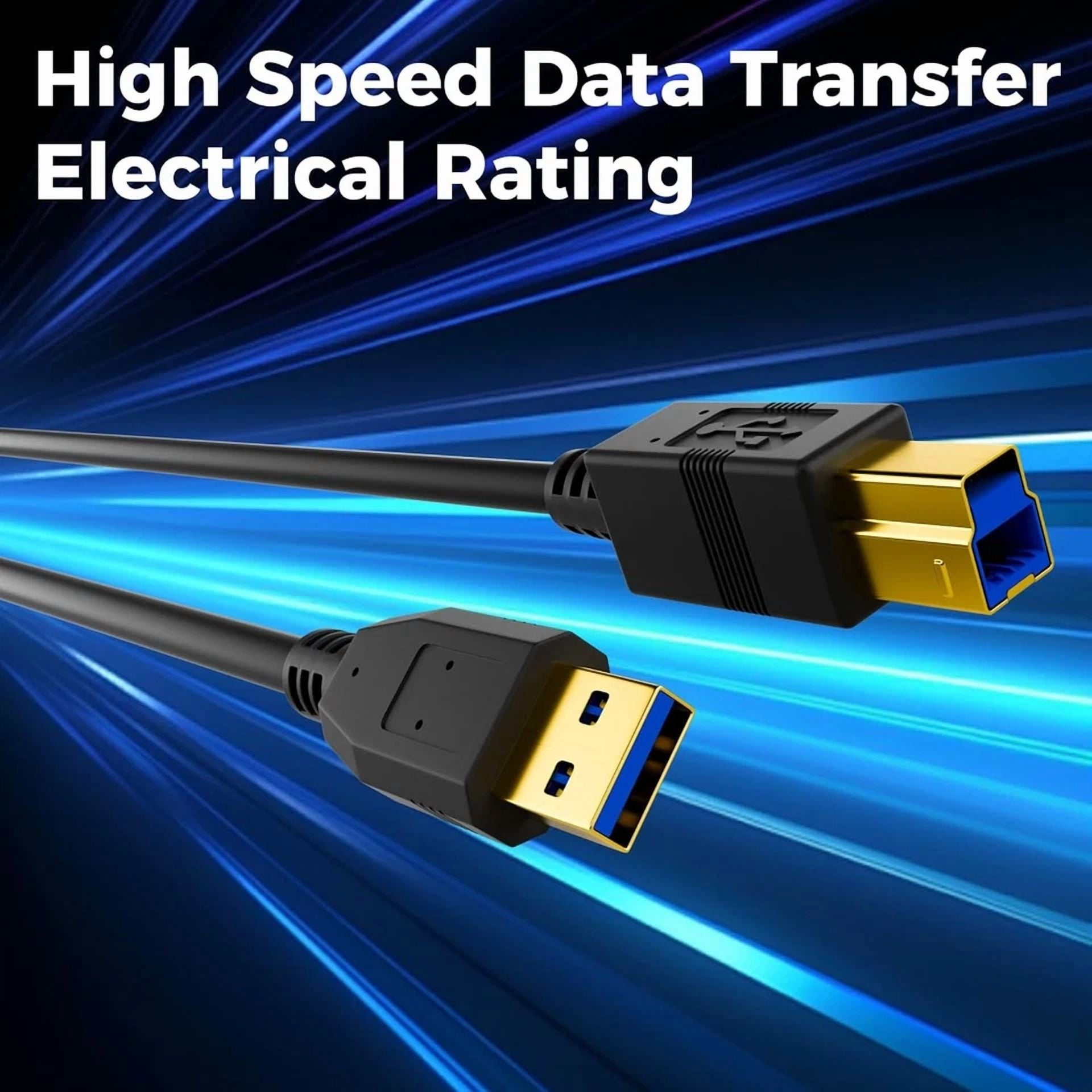 Rhea USB 3.0 A-Male to B-Male Cable (Gold, 10 ft) xqkvg