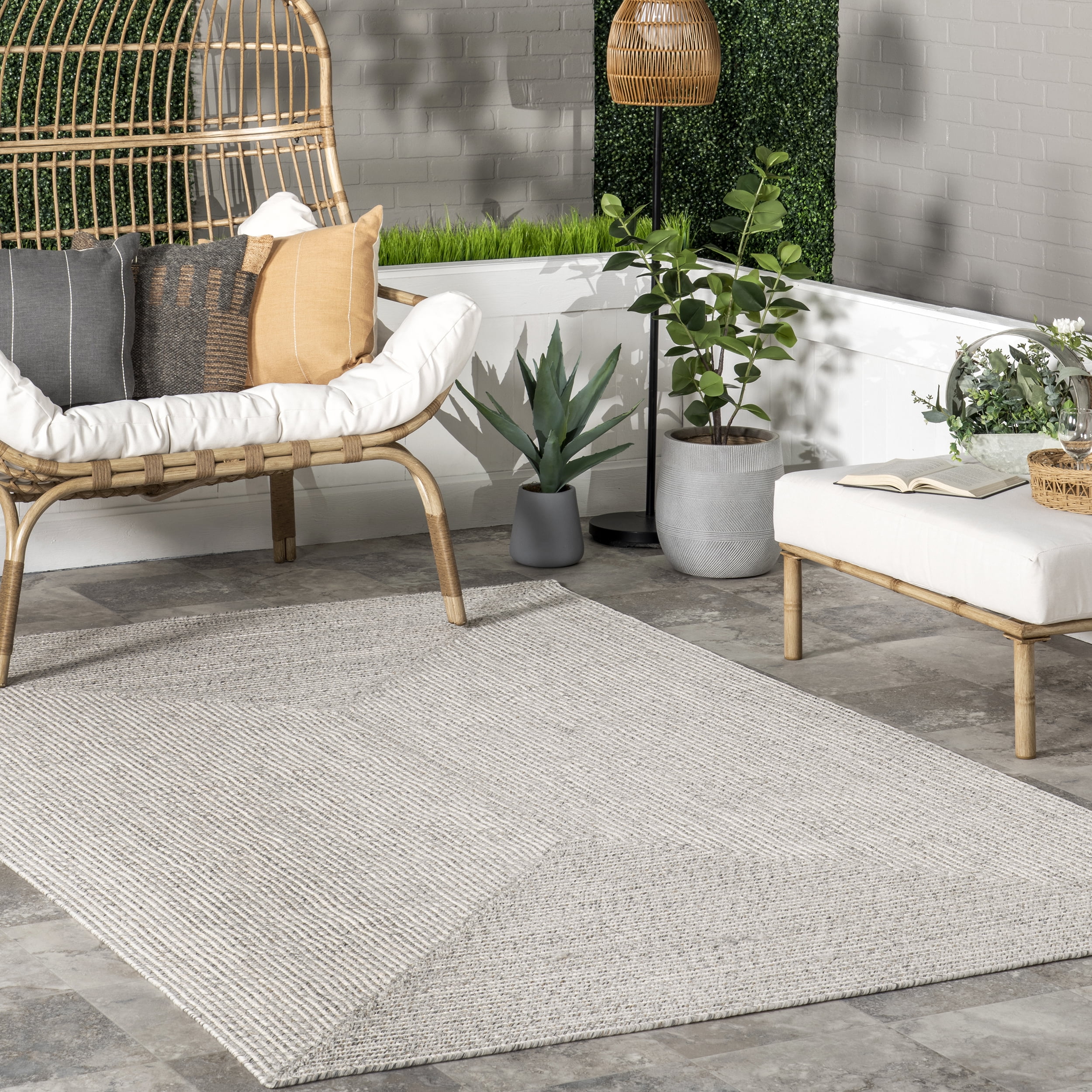 nuLOOM Wynn Braided Indoor/Outdoor Area Rug (Ivory, 2 ft x 3 ft) o6vuc