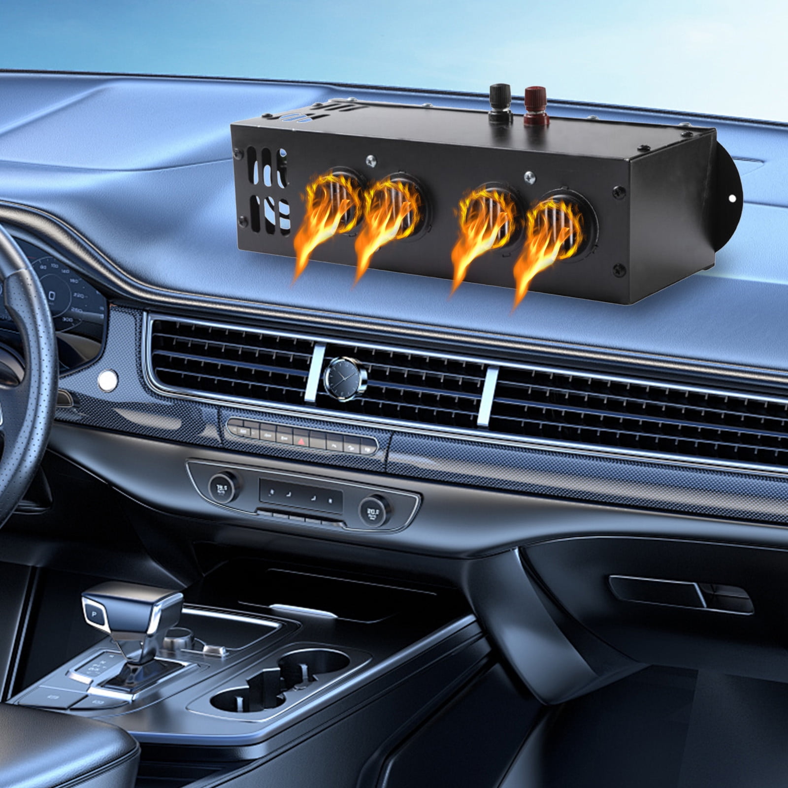 ZFYXGS Portable Car Heater and Windshield Defroster (12V/24V, Black) 50irq