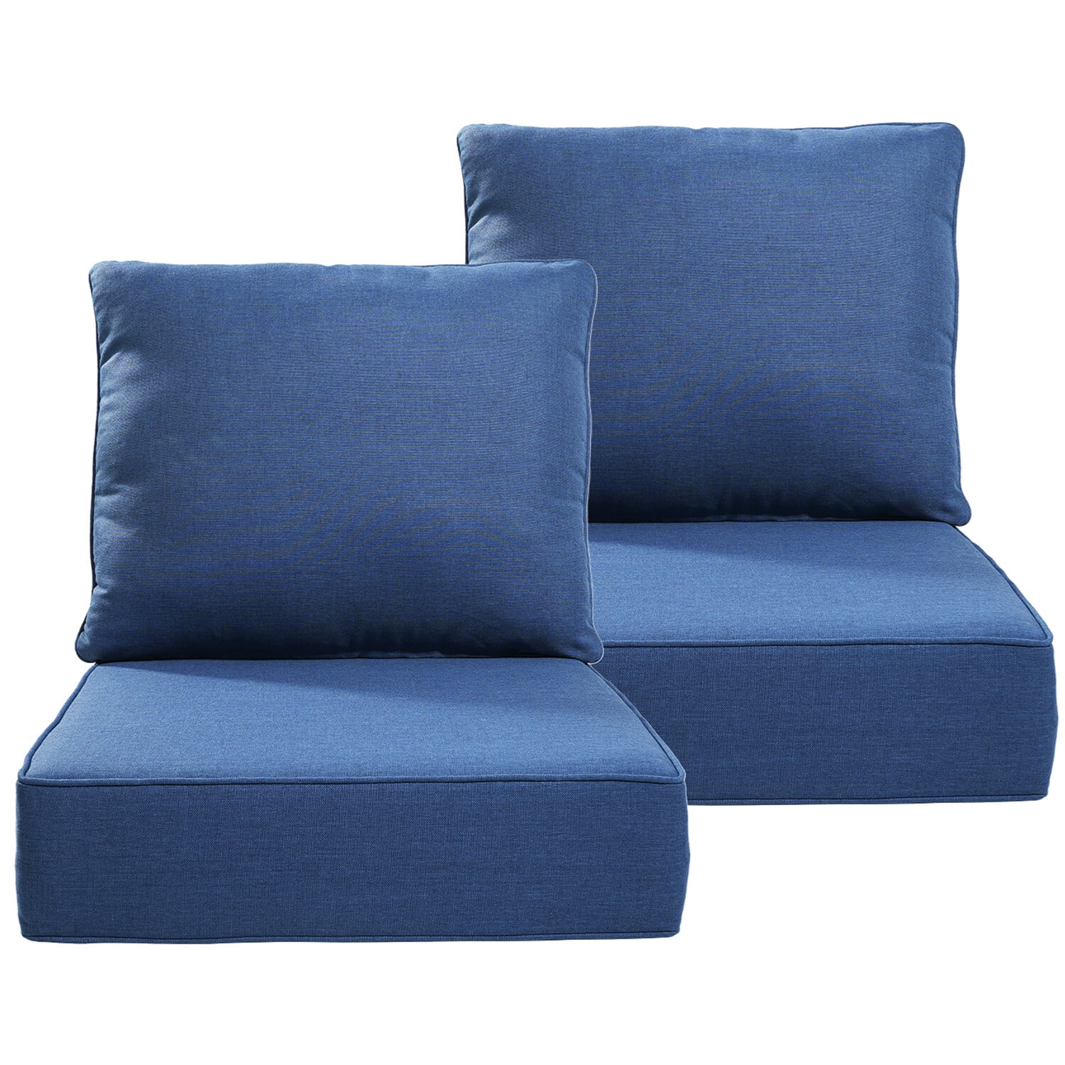 Bellefurn Luxury Outdoor Deep Seat Cushion Set, Waterproof & Fade Resistant Patio Furniture Cushion for Wicker Chairs and Sofas (Blue, 22 in x 24 in x 6 in) 4spxu
