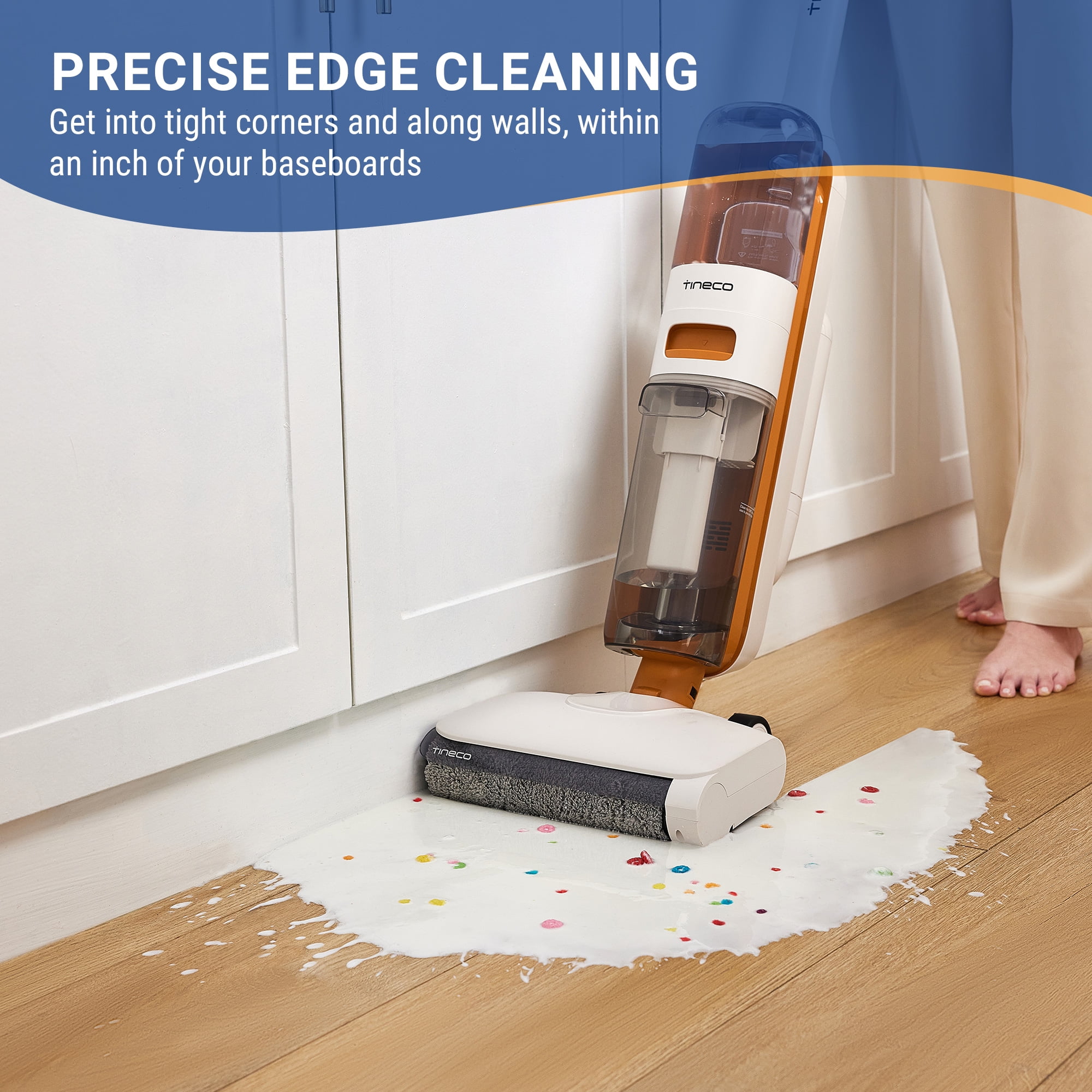 Tineco GO MAX Cordless Wet Dry Vacuum and Mop, Self-Cleaning Floor Washer for Hardwood and Sealed Floors (White) 8yk6k