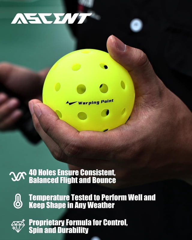 Warping Point Outdoor Pickleball Balls USAPA Approved (Yellow, 12 Pack) rcldx - Image 3