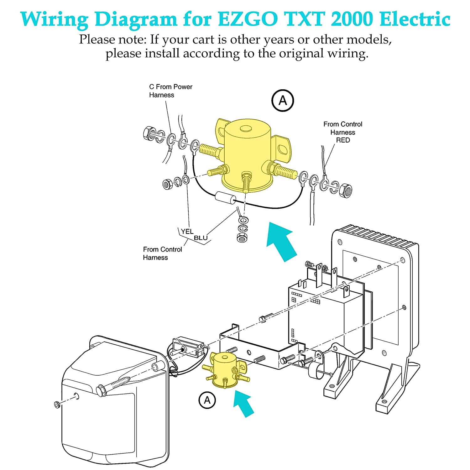 10L0L 36 Volt Starter Solenoid Relay for EZGO Golf Cart (Silver, 1 Pack) 5fja3