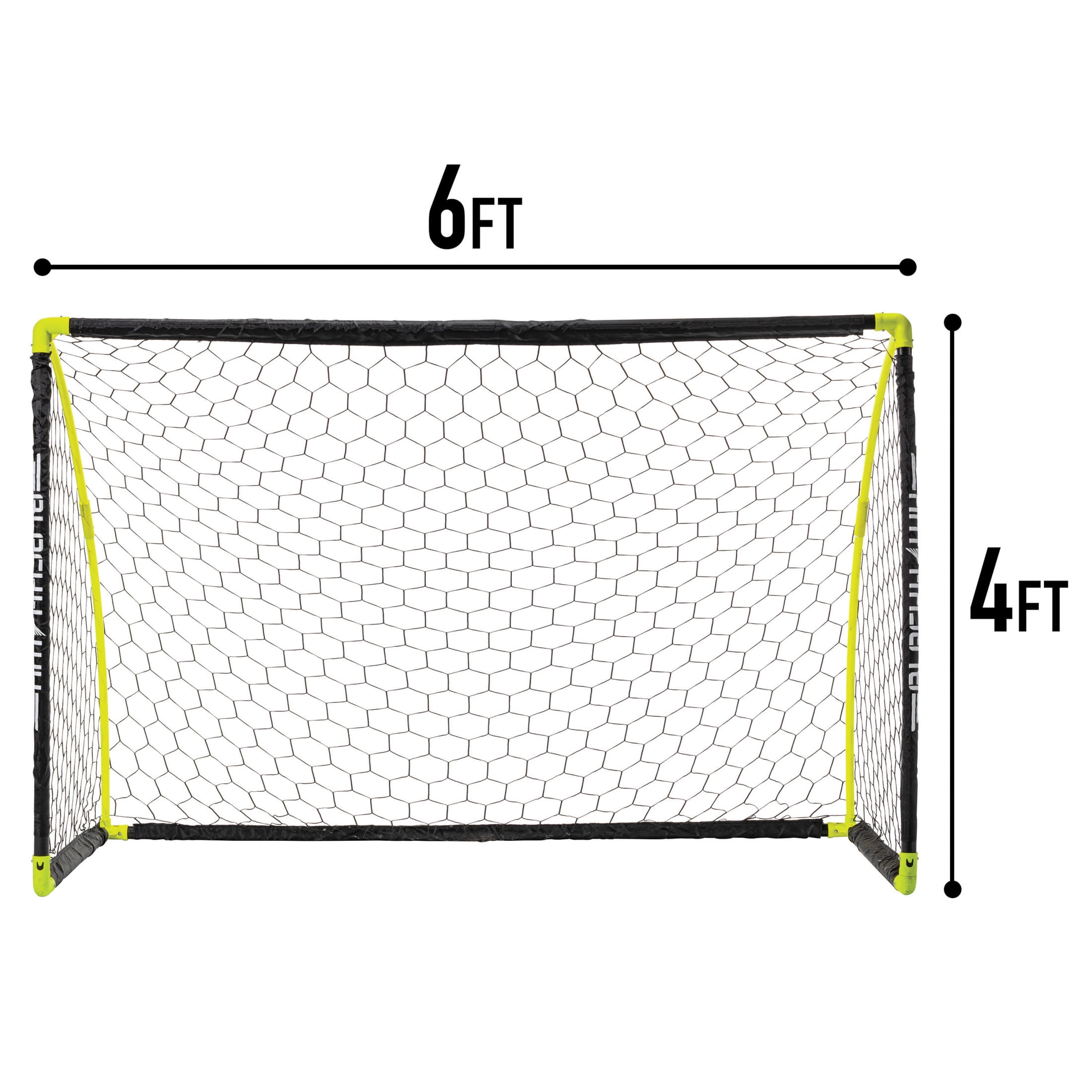 Franklin Sports Blackhawk Insta-Set Soccer Goal, Portable Folding Indoor and Outdoor Soccer Net (Yellow, 6 ft x 4 ft) f4k3y
