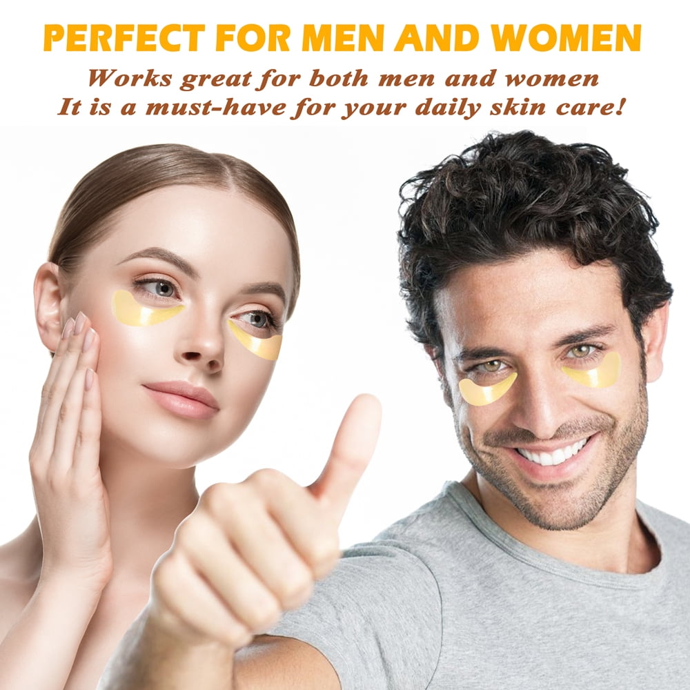 Devimic Golden Collagen Under Eye Masks for Dark Circles and Puffiness (Gold, 30 Pairs) o60cd