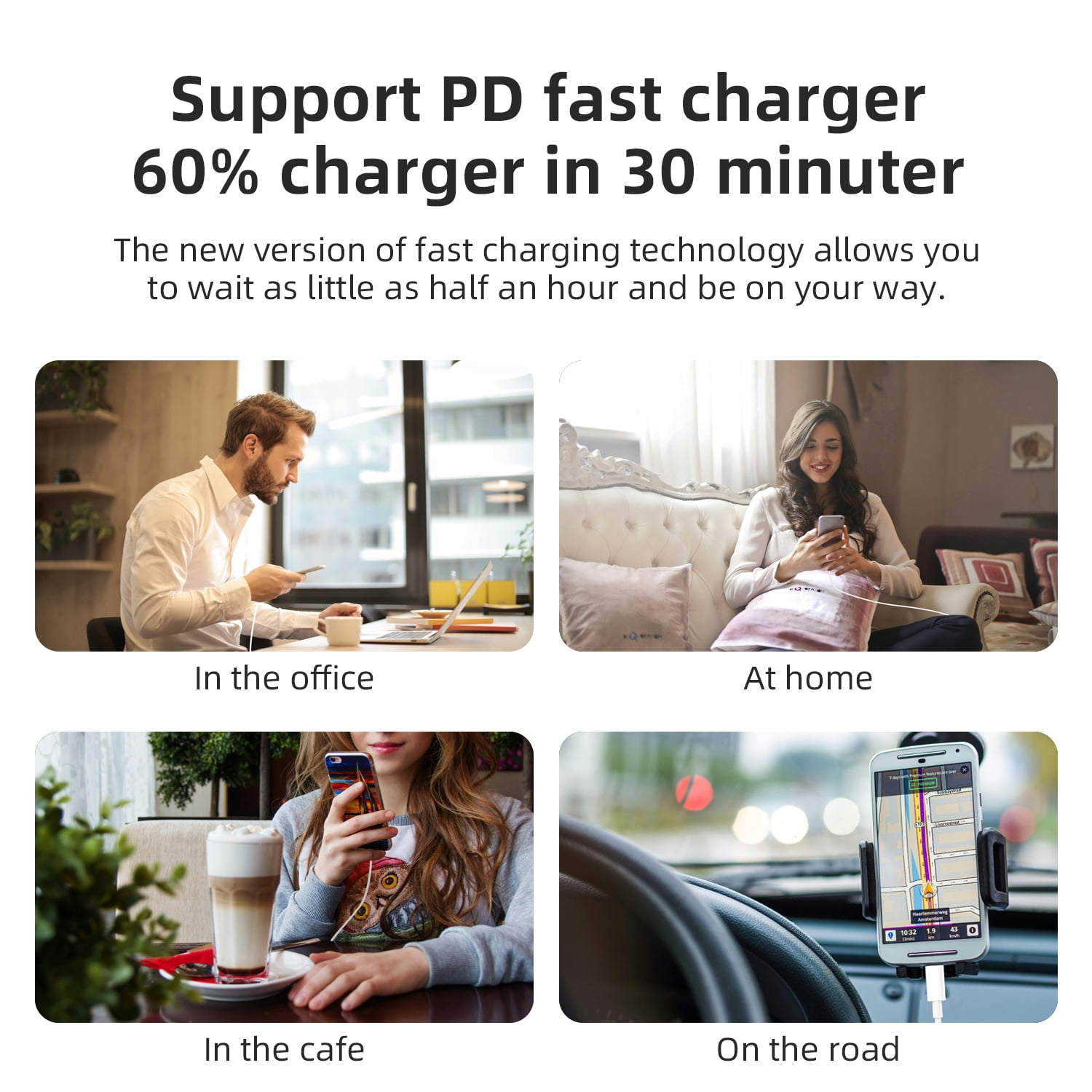 looyotul 20W USB C PD Fast Wall Charger with 6ft USB C to C Cable for iPhone 15/16/17 Series and Android (White, 1 Pack) 9xczu
